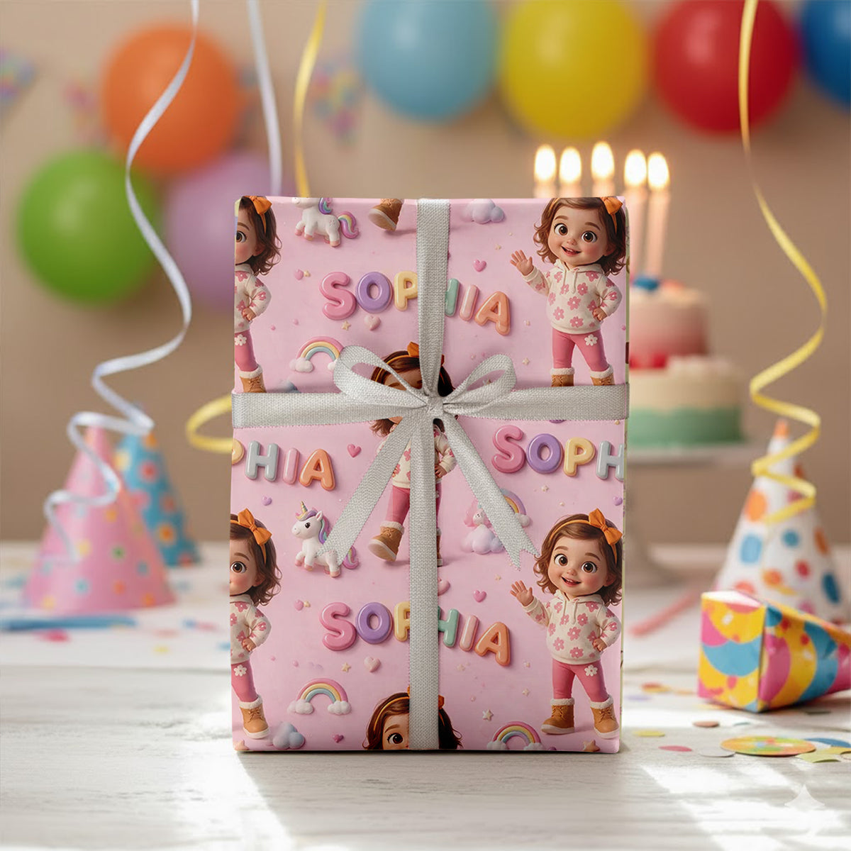 Custom Kid Gift Paper Wrap - Personalized Kid Wrapping Papers