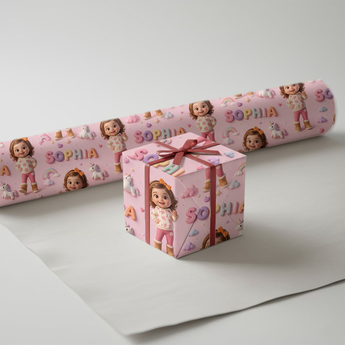 Custom Kid Gift Paper Wrap - Personalized Kid Wrapping Papers