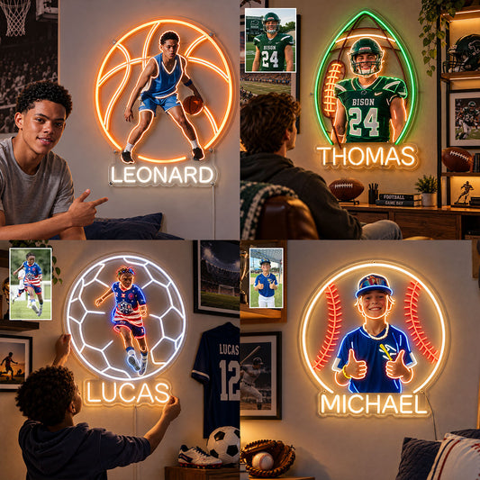 Any Photo, Any Sport - Personalized Son Neon LED Light Sign