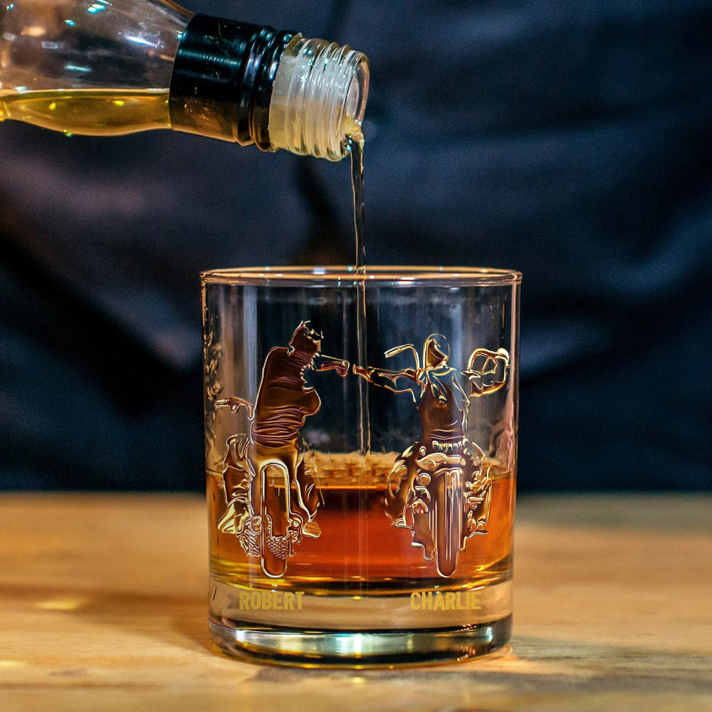 Best Riding Partners For Life - Biker - Personalized Biker Whiskey Glass