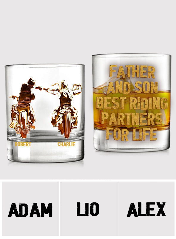 Best Riding Partners For Life - Biker - Personalized Biker Whiskey Glass