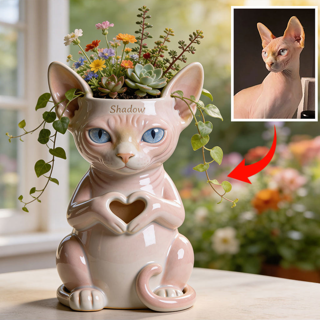 Custom Any Pet Photo - Personalized Cat Acrylic Pot