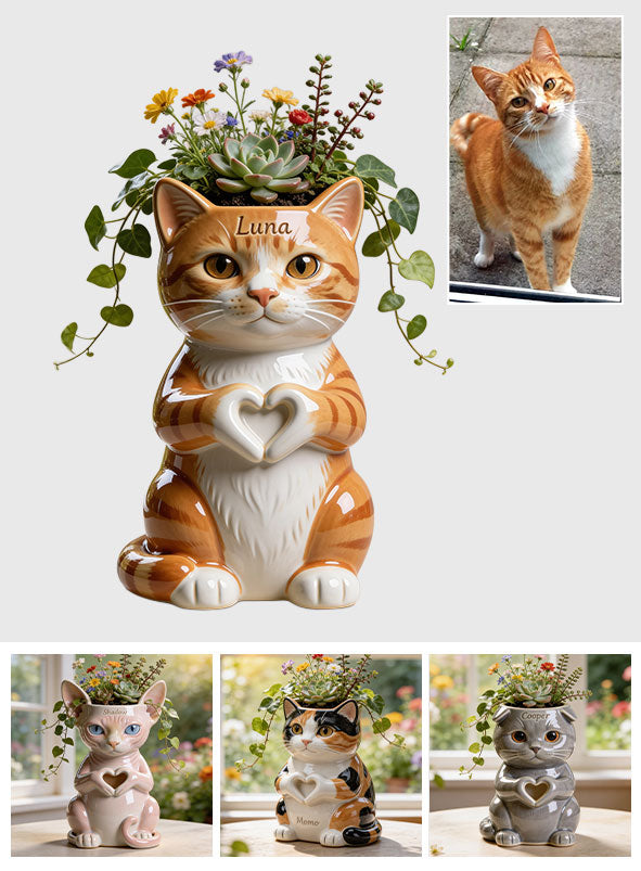 Custom Any Pet Photo - Personalized Cat Acrylic Pot