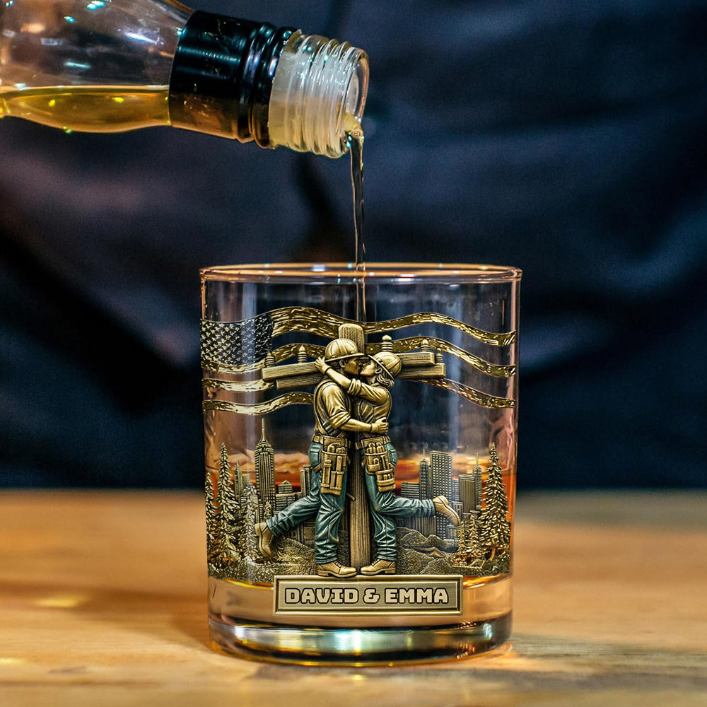 Lineman & Linewoman Legacy Glass - Personalized Lineman Whiskey Glass