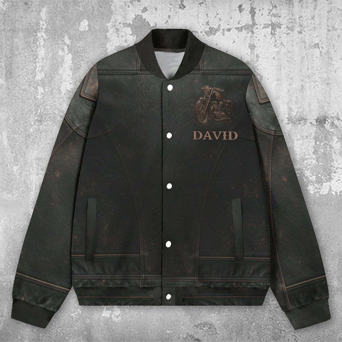 Never Underestimate An Old Man With A Motorcycle - Personalized Biker Varsity Jacket