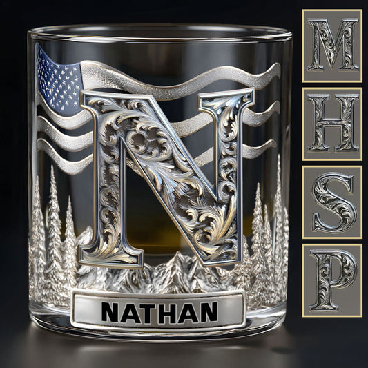 Alphabet Initial For Whiskey, Bourbon... Lovers - Personalized Whisky Whiskey Glass