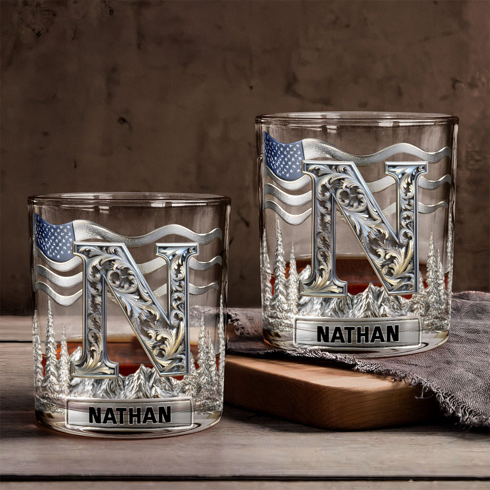 Alphabet Initial For Whiskey, Bourbon... Lovers - Personalized Whisky Whiskey Glass