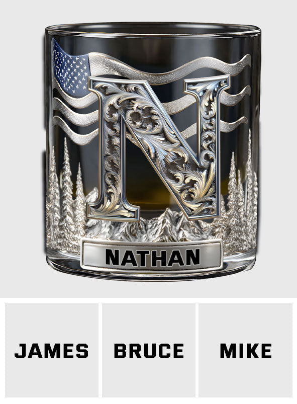 Alphabet Initial For Whiskey, Bourbon... Lovers - Personalized Whisky Whiskey Glass