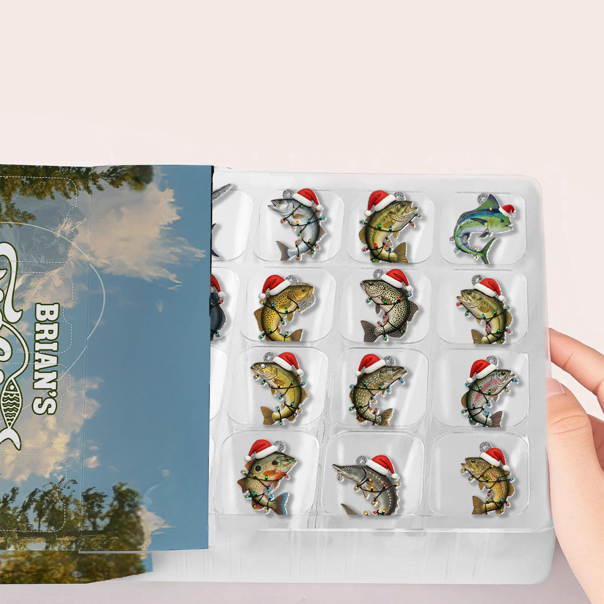 Fishing Advent Calendar 2025 - Personalized Fishing Advent Calendar With Ornaments