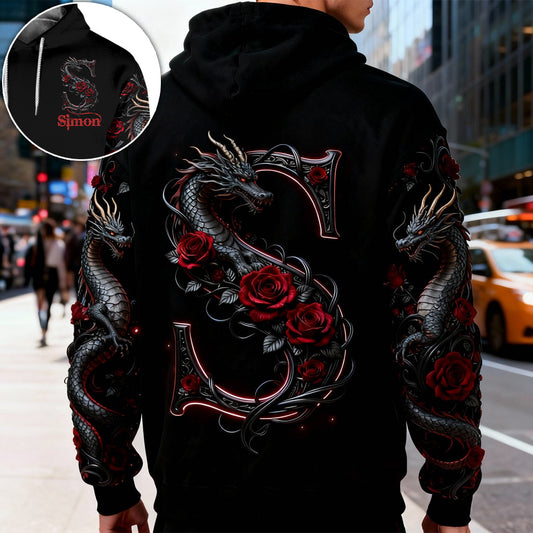 Dragon And Roses - Personalized Dragon All Over Shirt