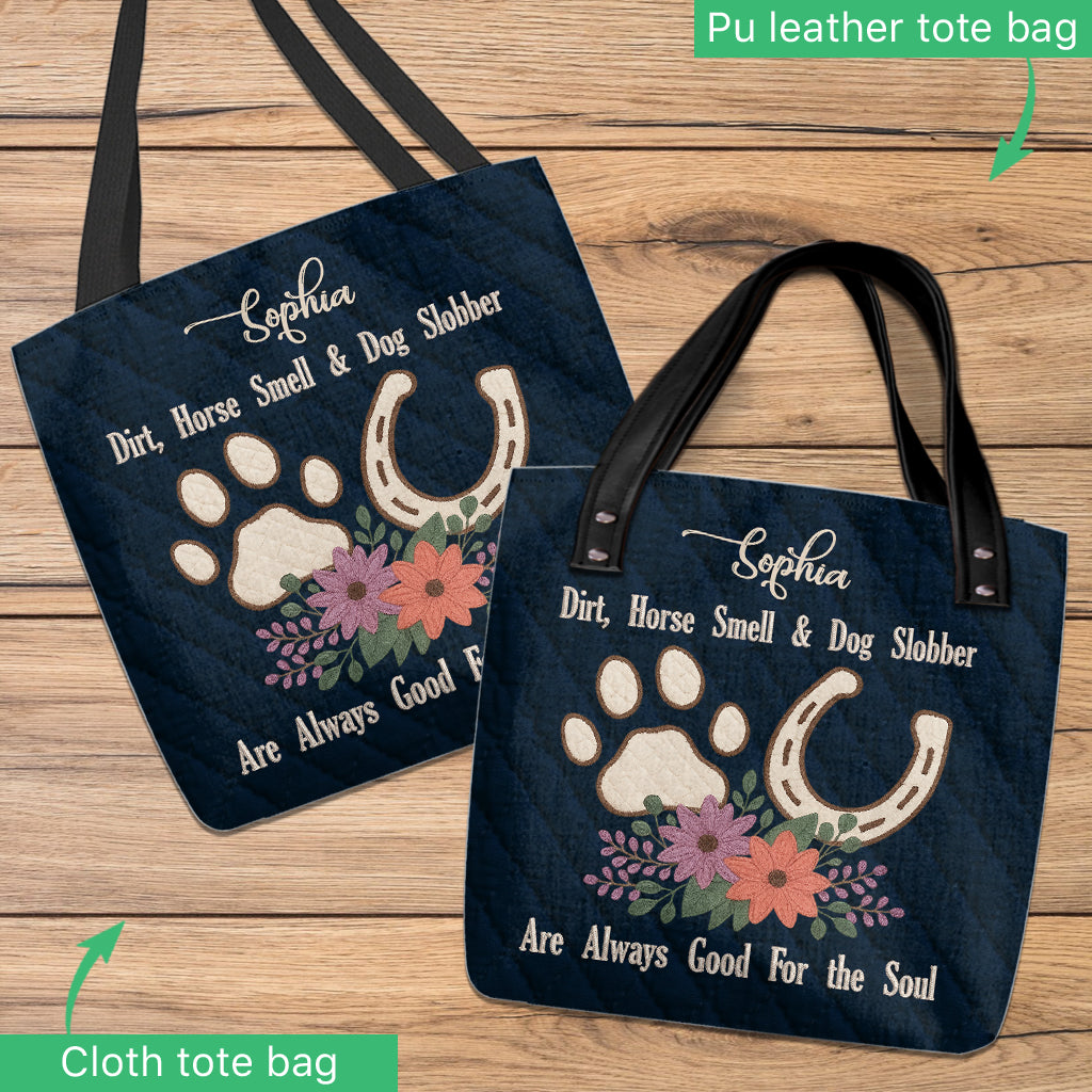 Horse Smell and Dog Slobber - Personalized Horse Tote Bag