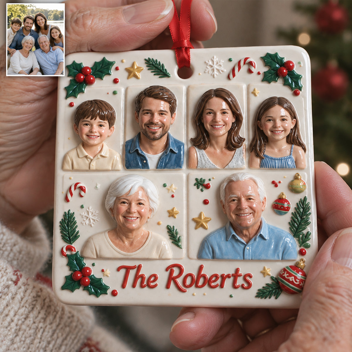Our Christmas - Personalized Family Premium 3D Ornament