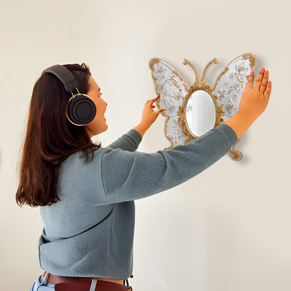 Elevate Your Living Space - Personalized Butterfly Wall Hanging Mirror