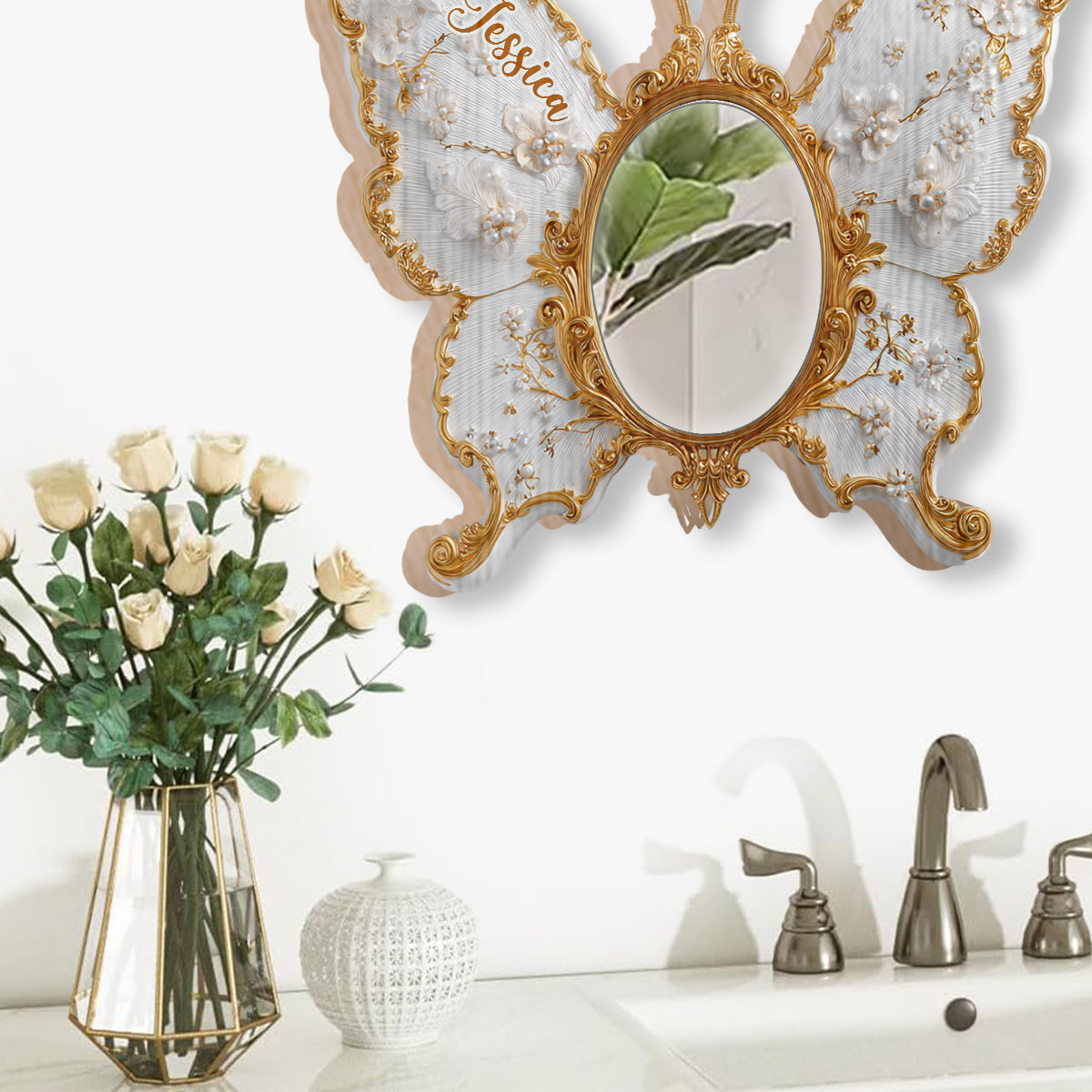 Elevate Your Living Space - Personalized Butterfly Wall Hanging Mirror
