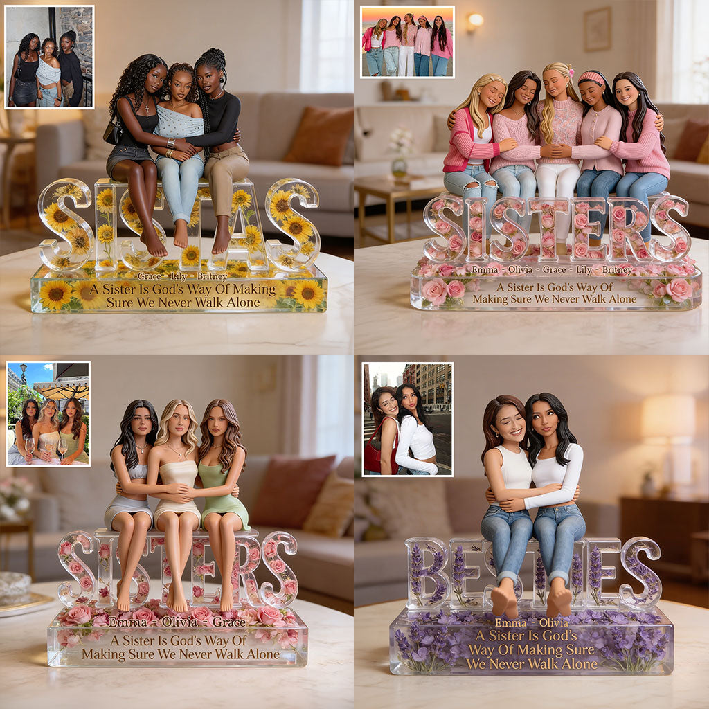 Sisters Forever - Personalized Bestie Custom Shaped Acrylic Plaque