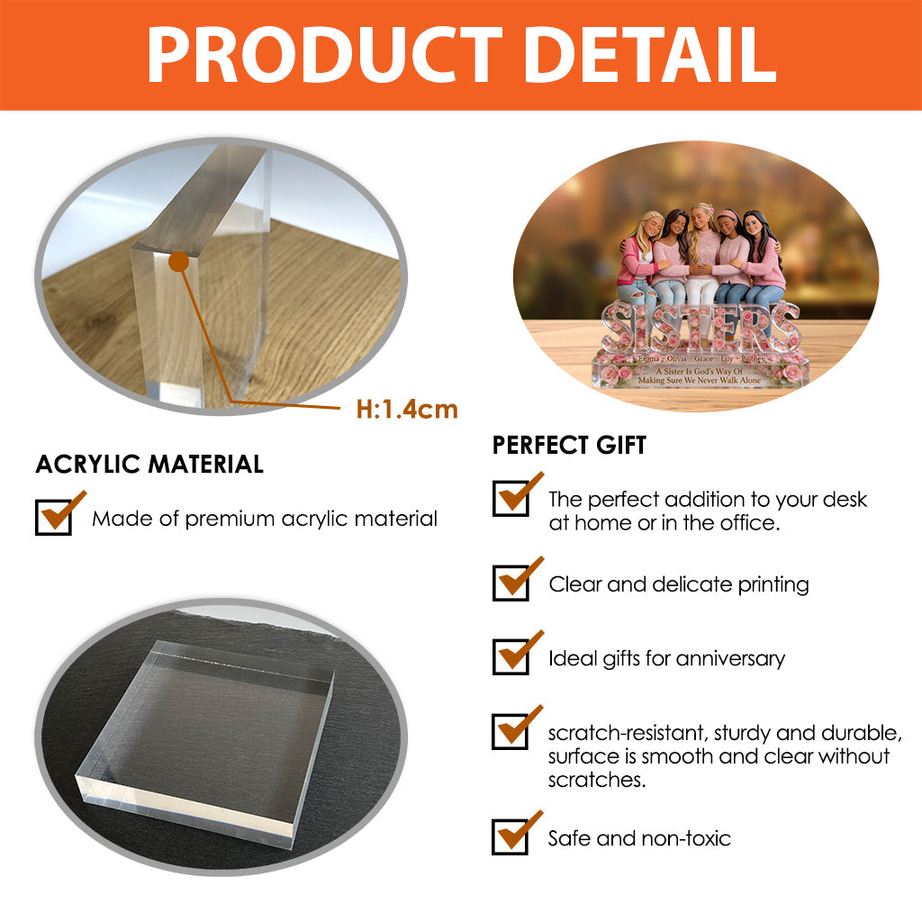 Sisters Forever - Personalized Bestie Custom Shaped Acrylic Plaque