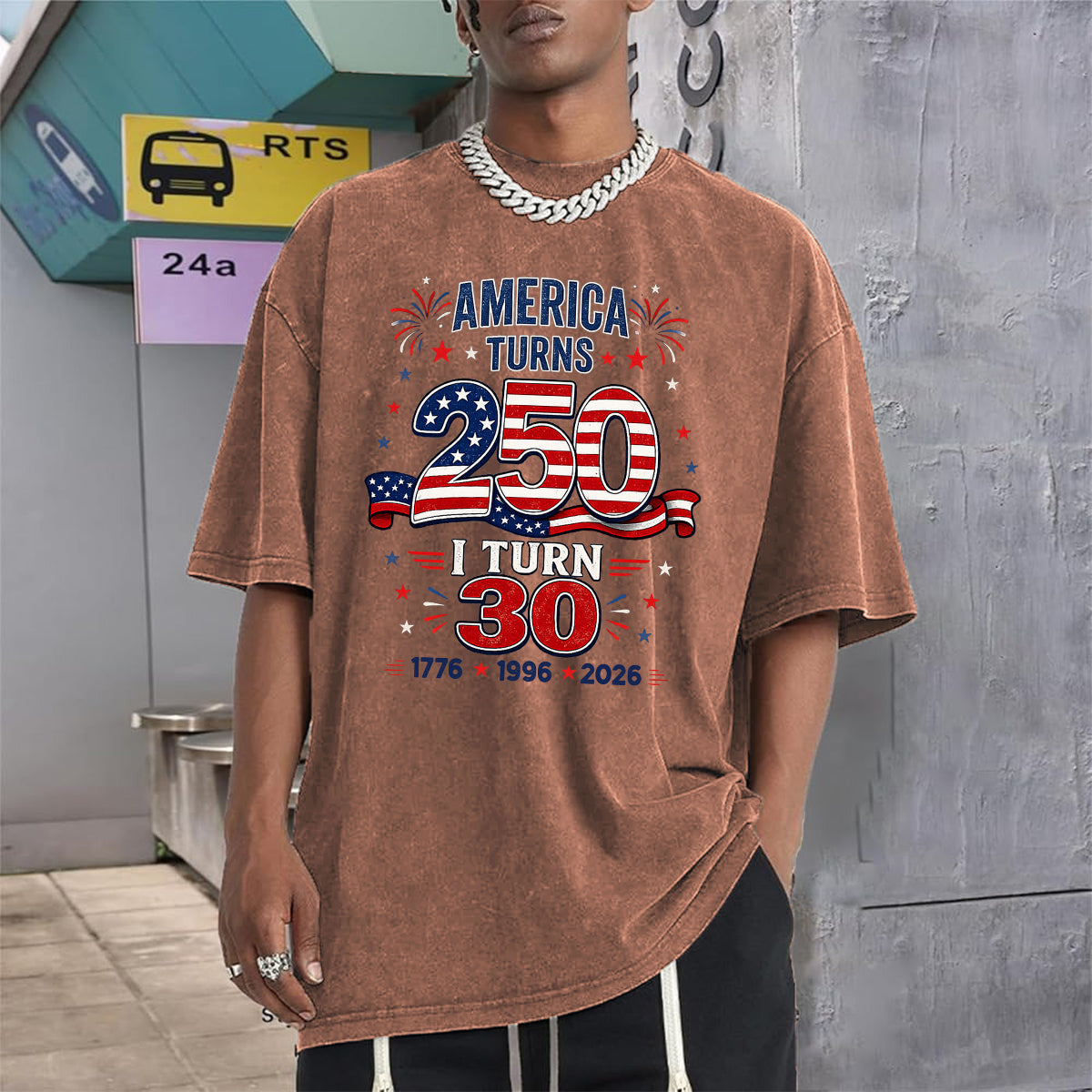 Birthday Gift - Personalized Birthday Washed T-Shirt