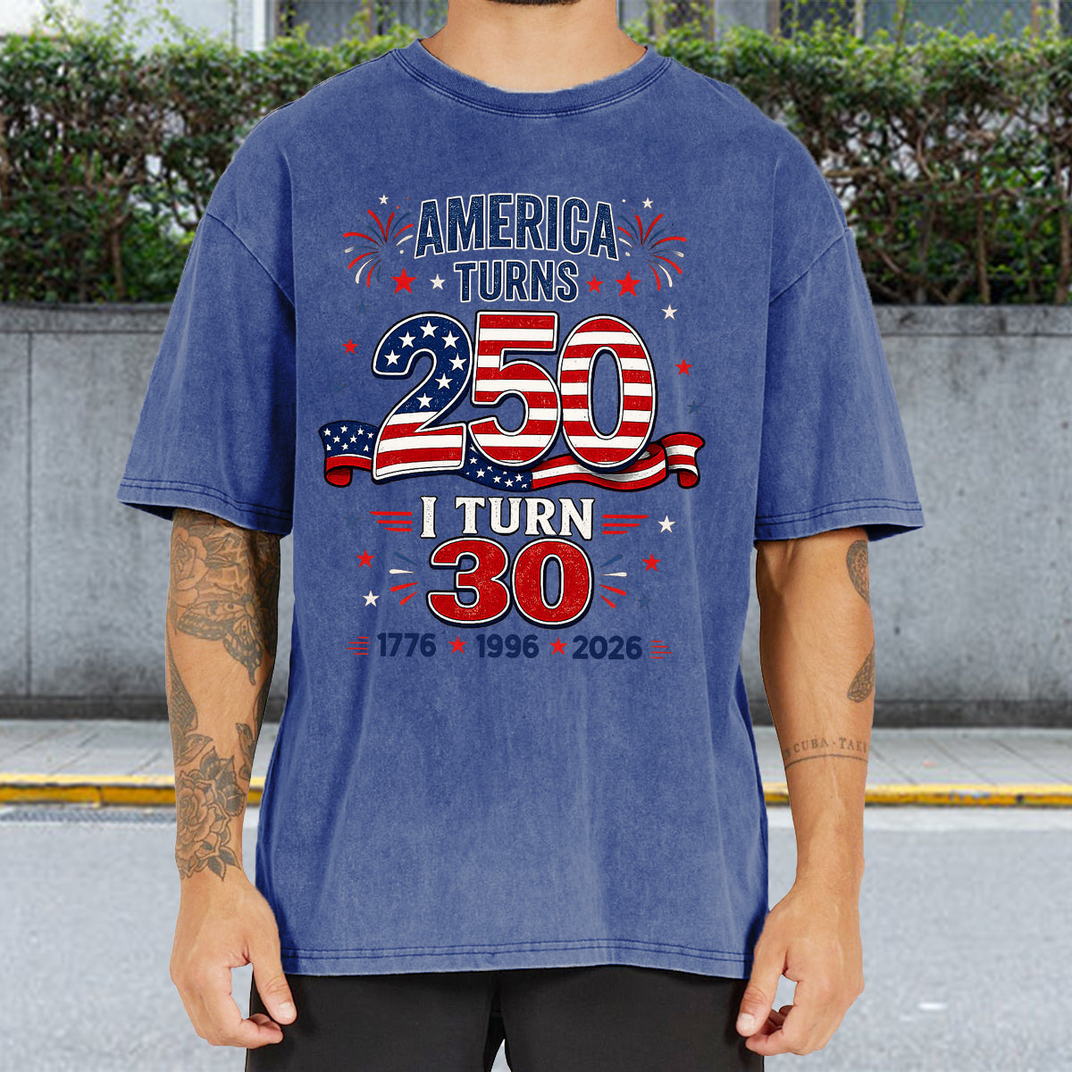 Birthday Gift - Personalized Birthday Washed T-Shirt