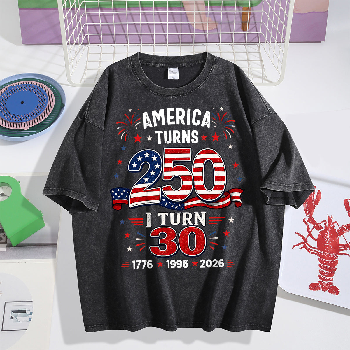 Birthday Gift - Personalized Birthday Washed T-Shirt