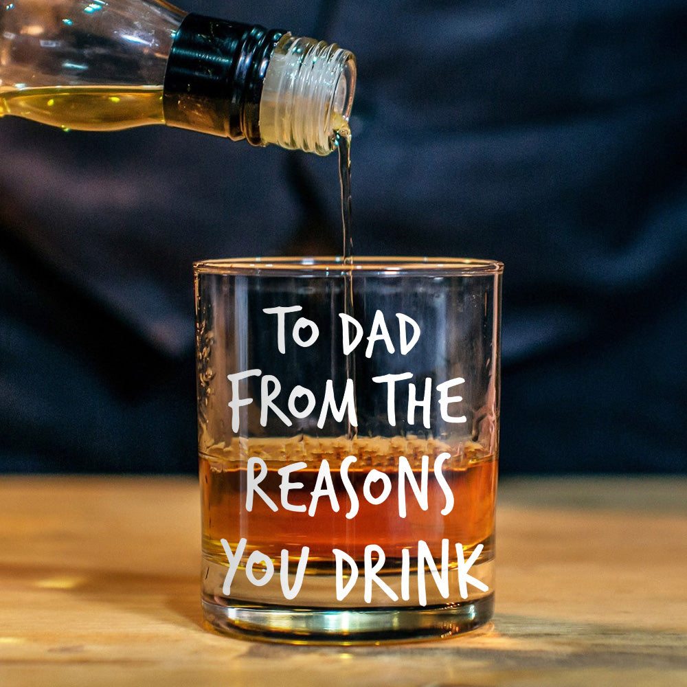 To Dad From The Reasons To Drink - Personalized Father Whiskey Decanter Set