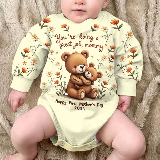 Happy First Mother's Day - Personalized Newborn Long Sleeve Onesie