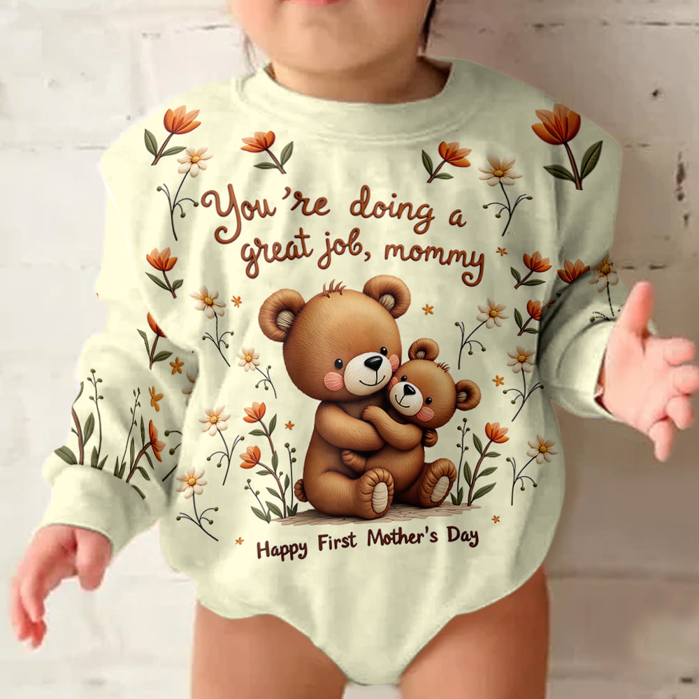 Happy First Mother's Day - Personalized Newborn Long Sleeve Onesie