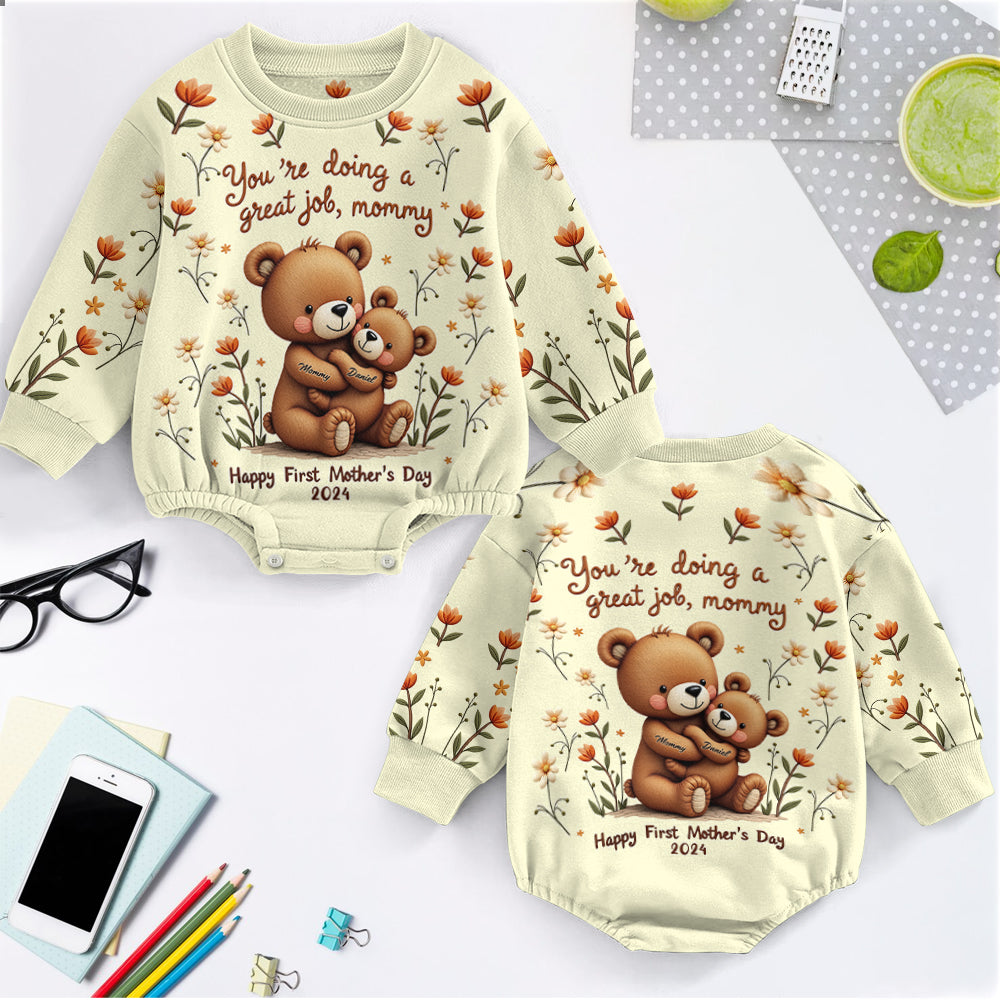 Happy First Mother's Day - Personalized Newborn Long Sleeve Onesie