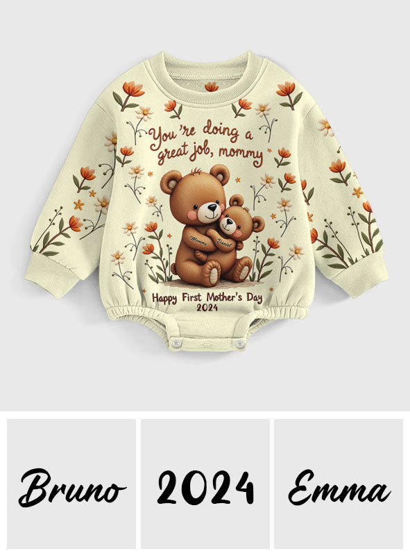 Happy First Mother's Day - Personalized Newborn Long Sleeve Onesie