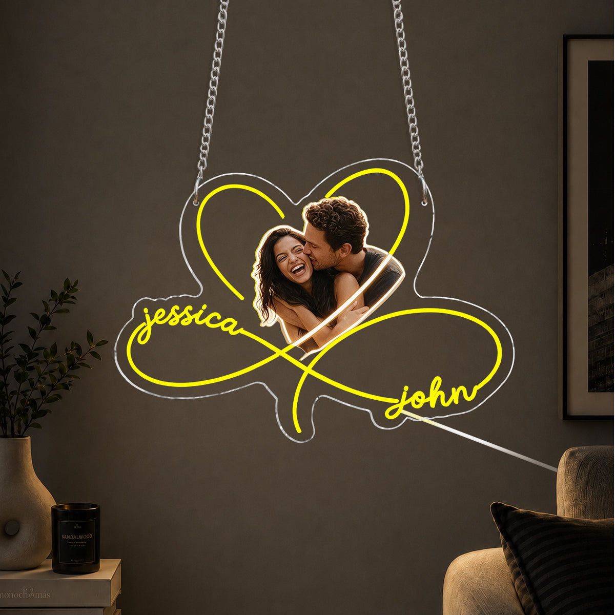 Love You Infinite, Bedroom Decoration - Personalized Couple Neon LED Light Sign