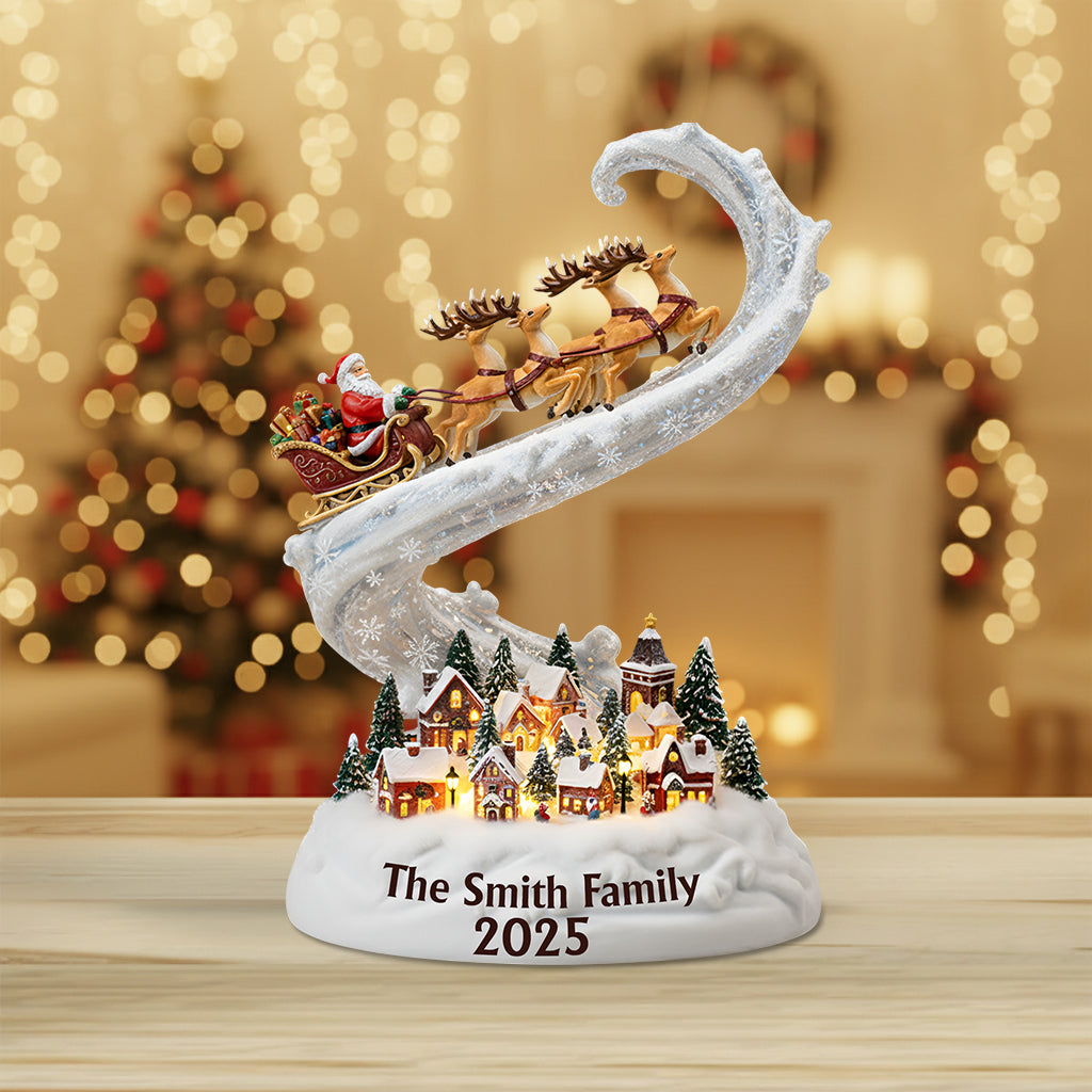Chirstmas Is Coming To Town - Personalized Family Custom Shaped Acrylic Plaque