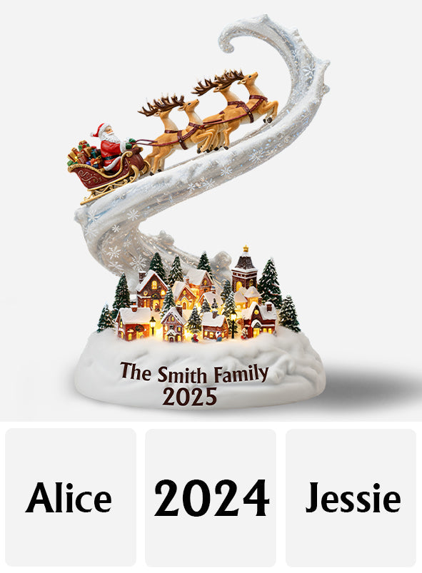 Chirstmas Is Coming To Town - Personalized Family Custom Shaped Acrylic Plaque