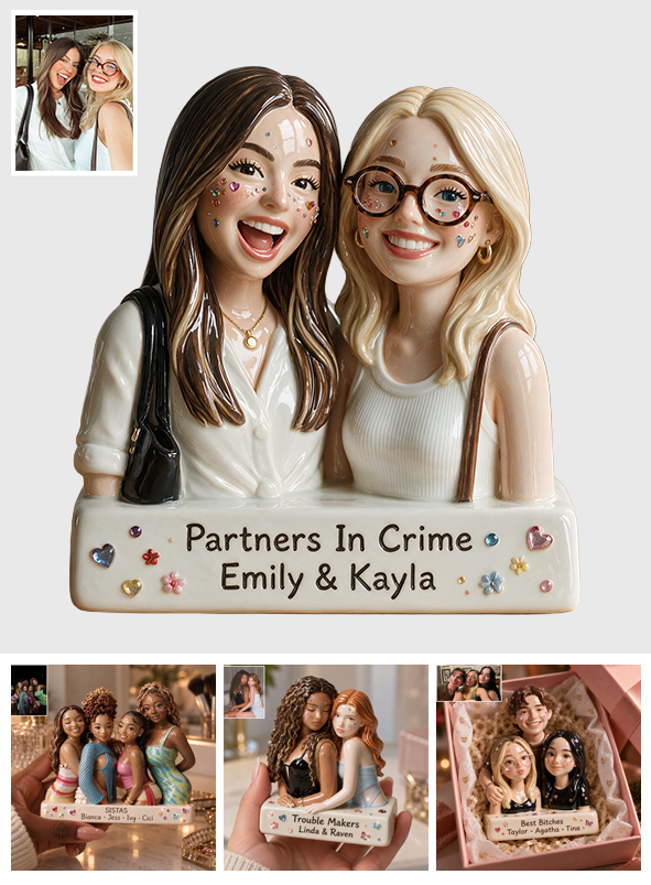 Face Rhinestones - Personalized Bestie 3D Plaque