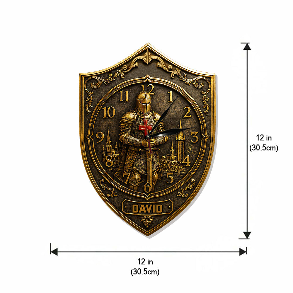 Knight Of God - Personalized Christian LED Light Wall Clock