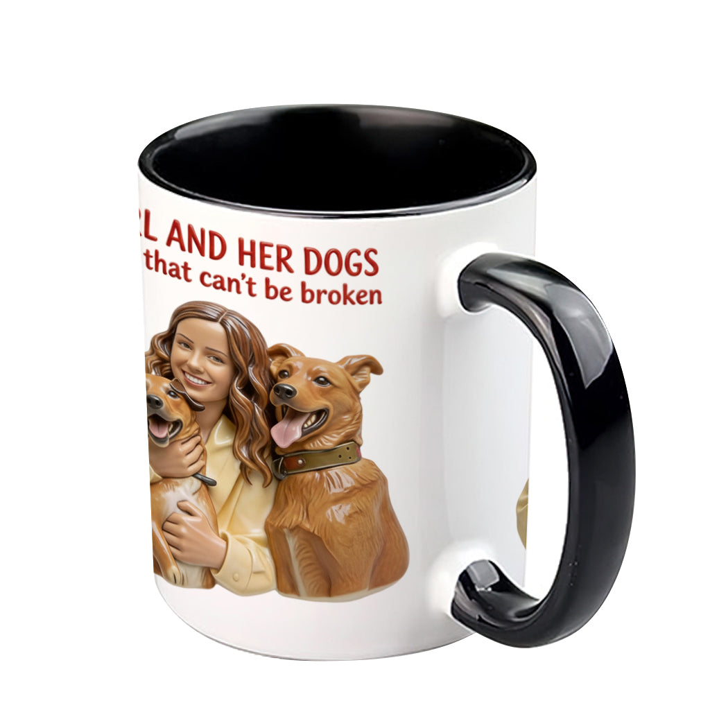 A Girl & Her Dogs Has Unbreakable Bond - Personalized Dog Accent Mug