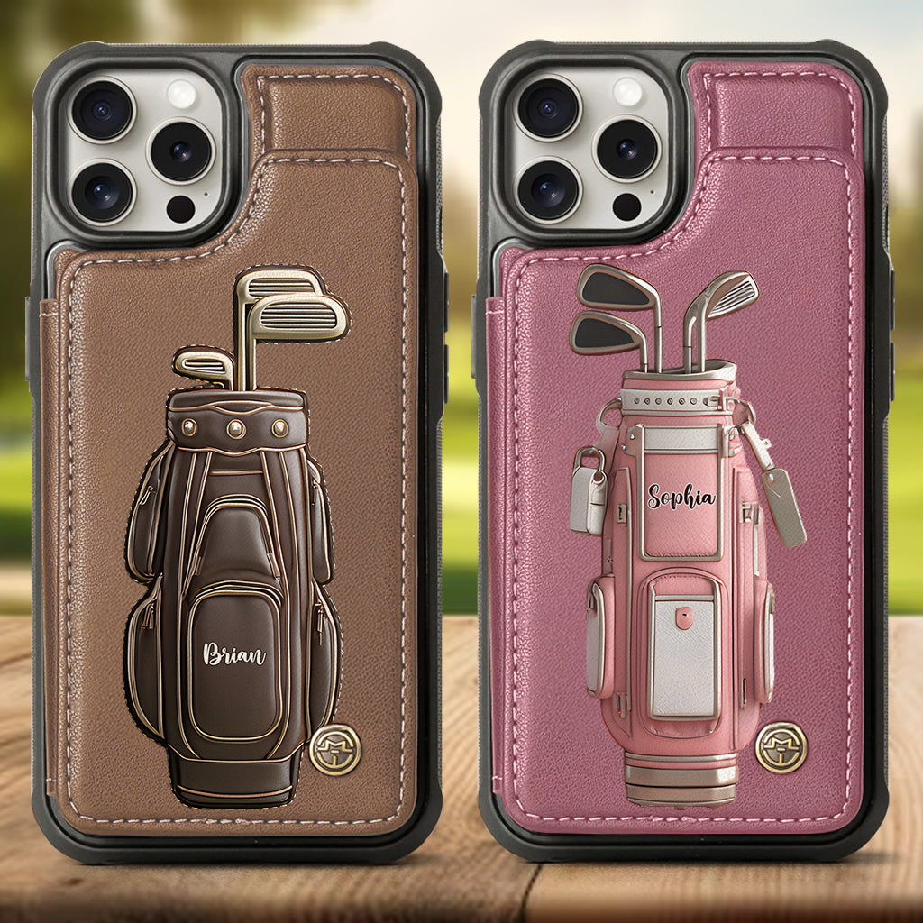 Luxury Gift For Golfer Custom Name - Personalized Golf Wallet Phone Case