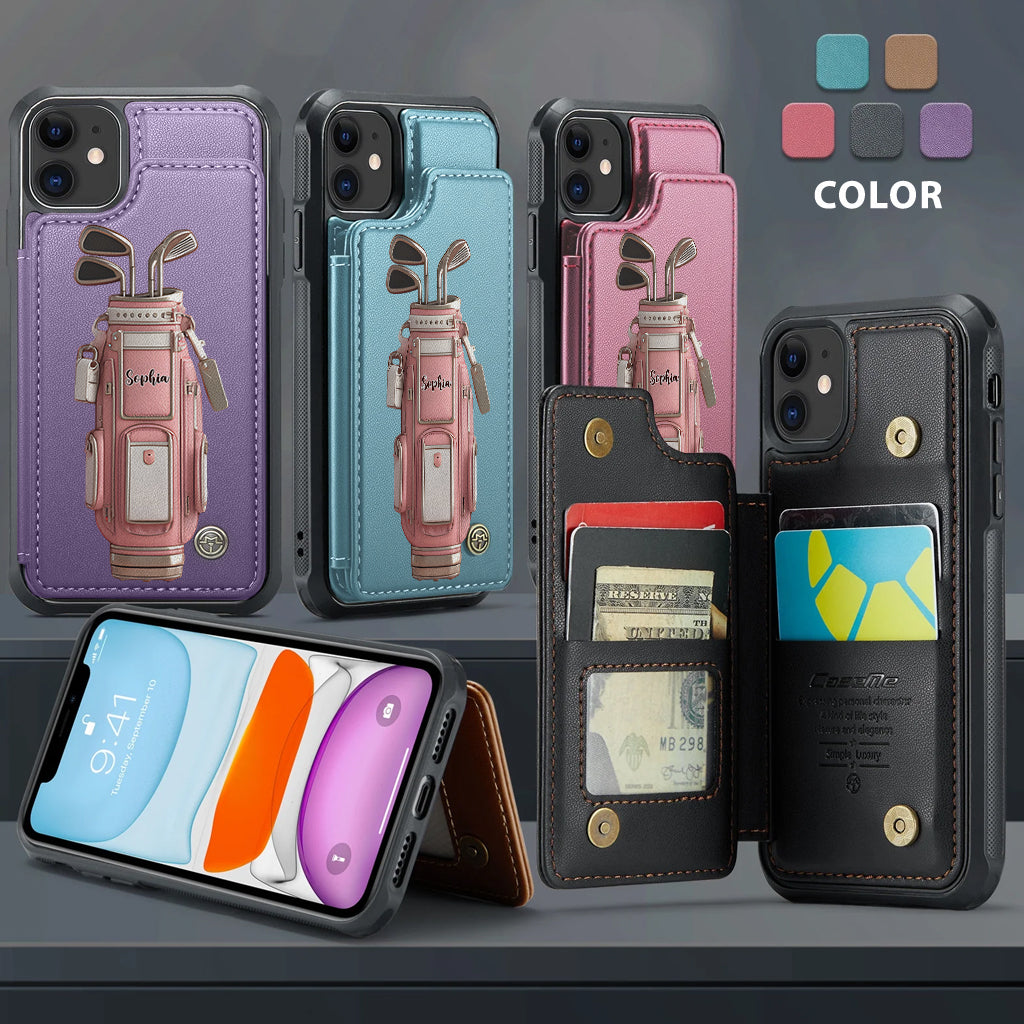 Luxury Gift For Golfer Custom Name - Personalized Golf Wallet Phone Case