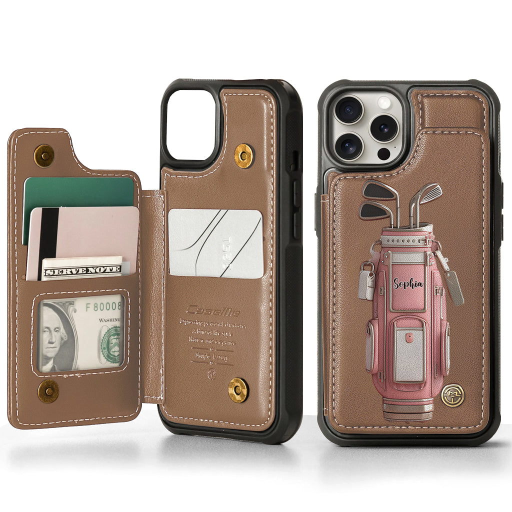 Luxury Gift For Golfer Custom Name - Personalized Golf Wallet Phone Case
