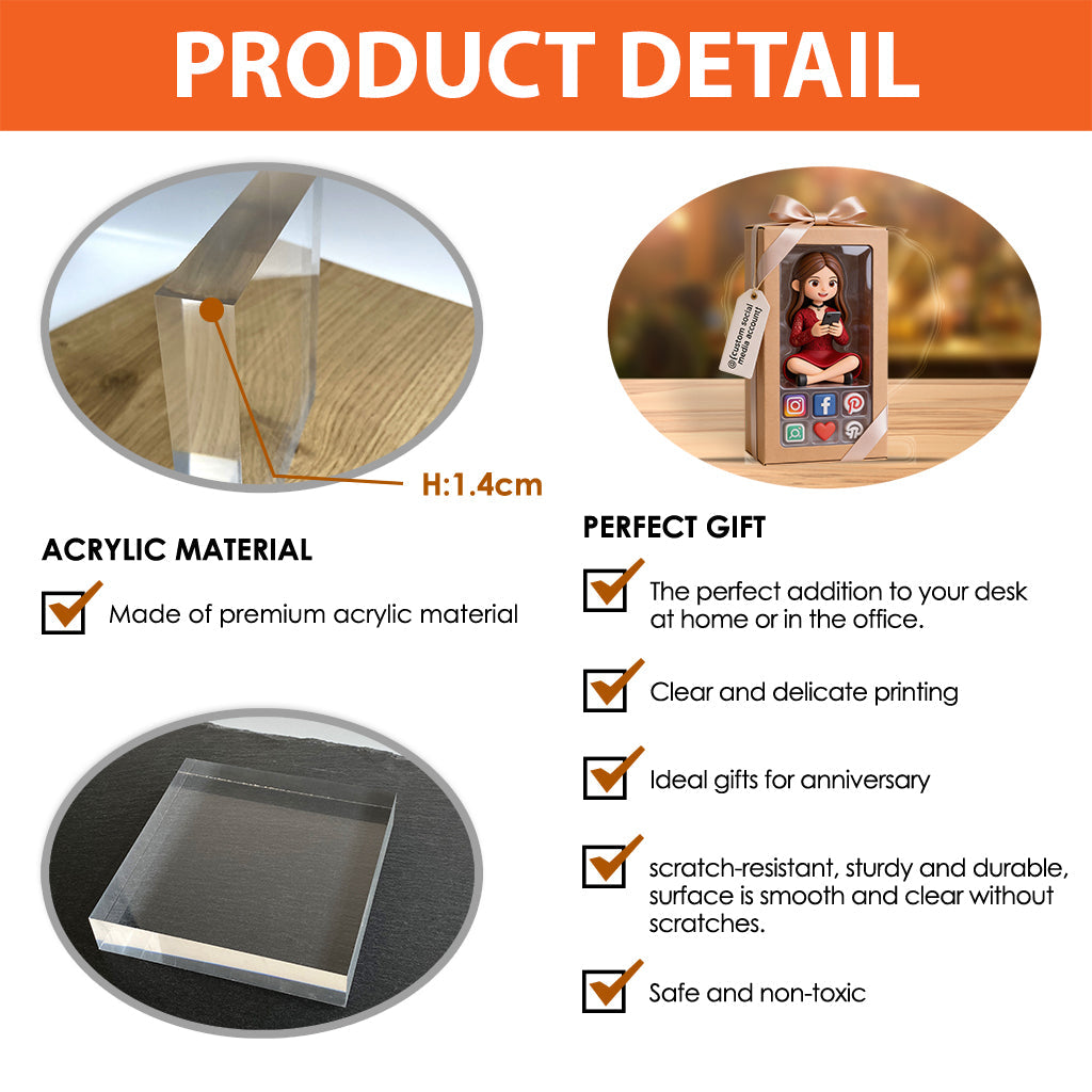 Content Creator - Personalized Content Creator Custom Shaped Acrylic Plaque