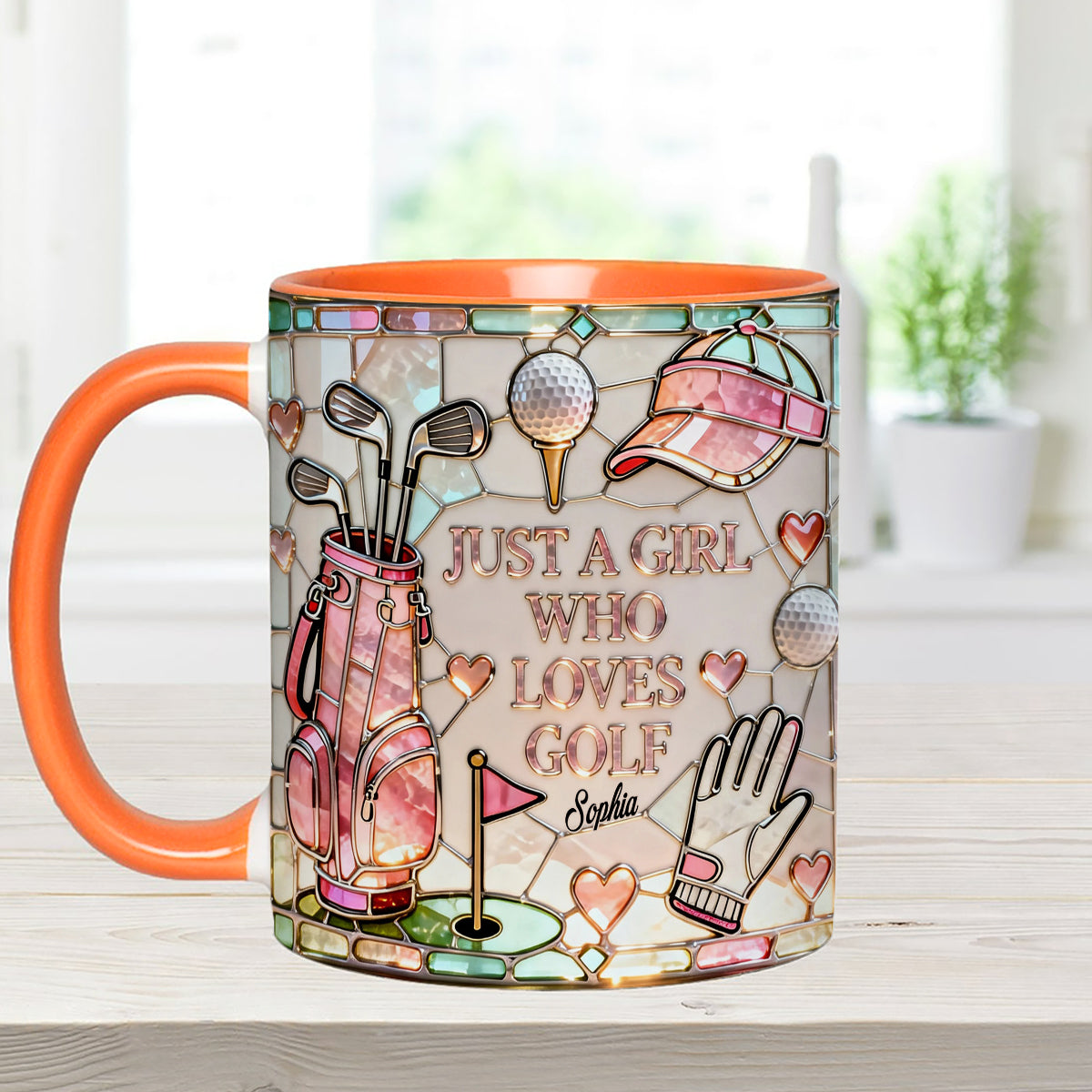 Just A Girl Who Loves Golf - Personalized Golf Set Accent Mug with Acrylic Stirrers