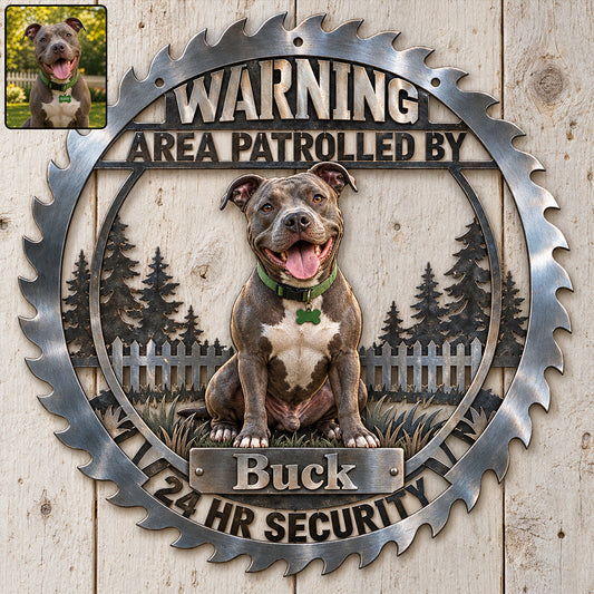Security By Dogs - Personalized Dog 3D Printed Cut Metal Sign