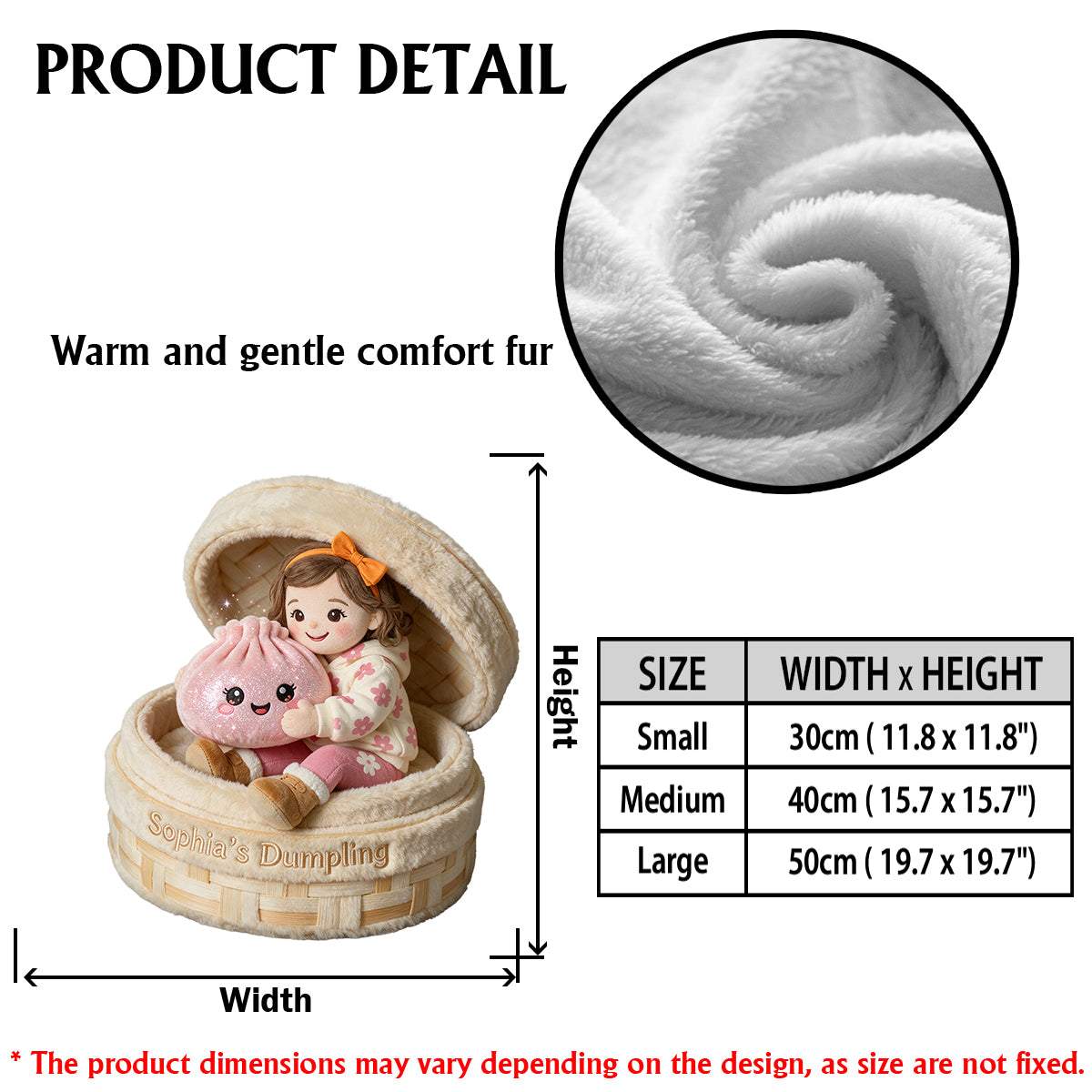 The Funny Mystery Dumpling For Kid - Personalized Kid Premium Faux Fur Pillow