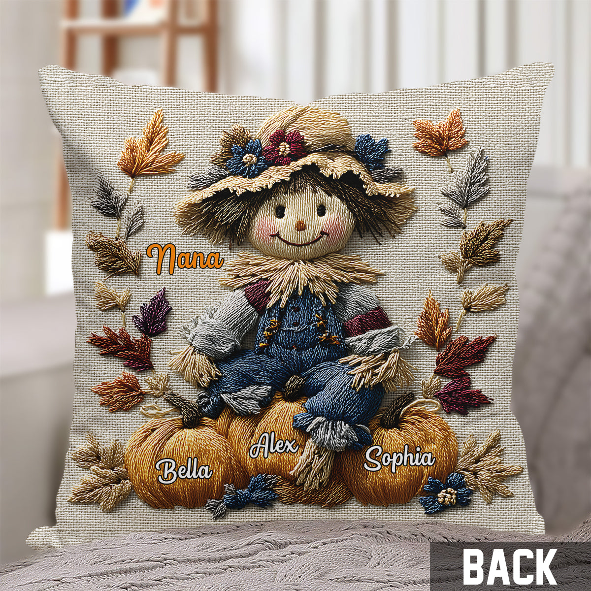 Nana's Little Pumpkins - Personalized Grandma Throw Pillow