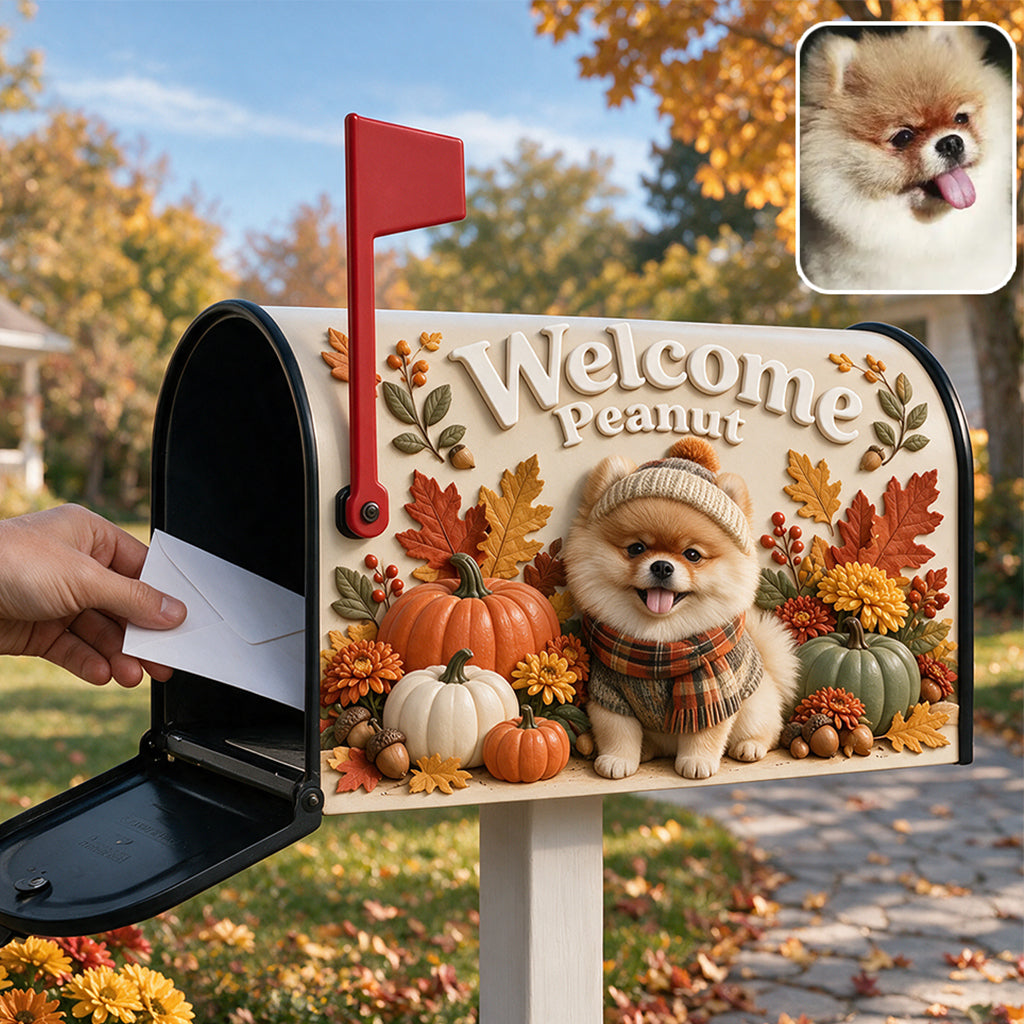 Autumn Pet Mailbox Cover - Personalized Dog Dishwasher Cover