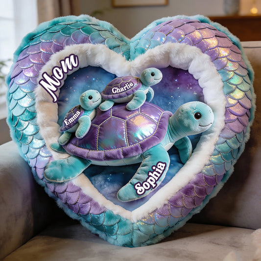 Nana Turtle Gift For Mom Grandma - Personalized Grandma Faux Fur Shaped Pillow