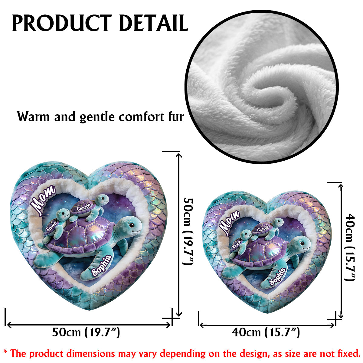 Nana Turtle Gift For Mom Grandma - Personalized Grandma Faux Fur Shaped Pillow