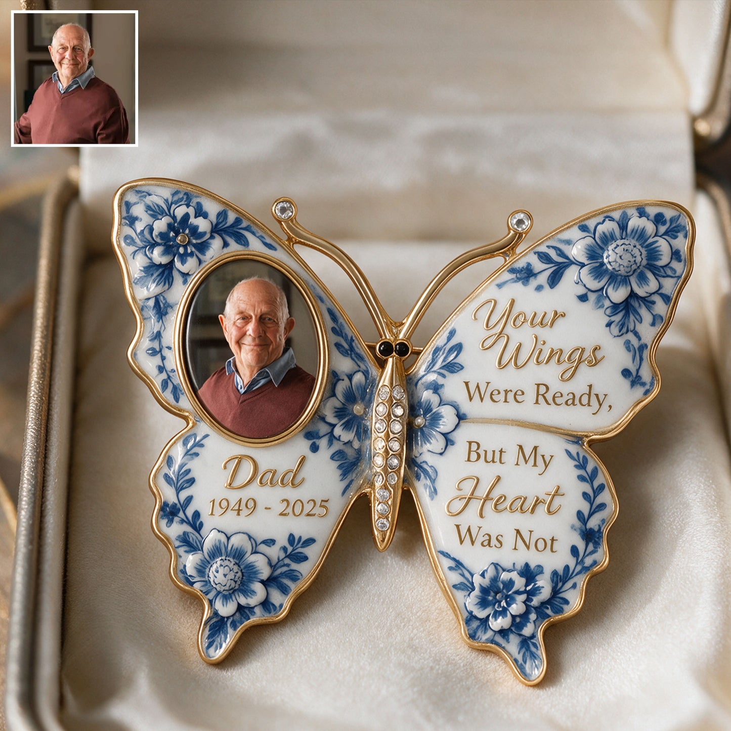 Your Wings Were Ready, But My Heart Was Not - Personalized Memorial 3D Embossed Enamel Pin