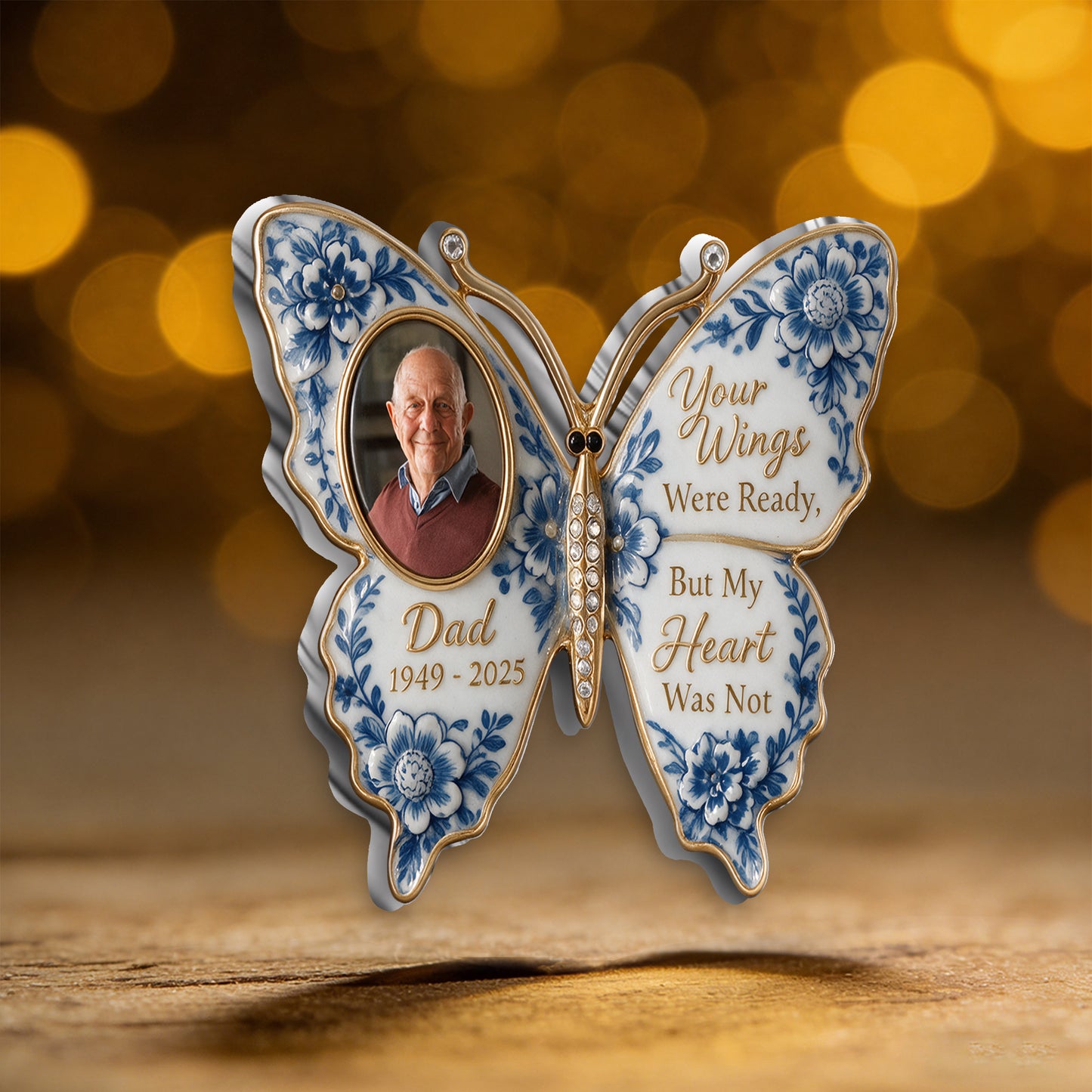 Your Wings Were Ready, But My Heart Was Not - Personalized Memorial 3D Embossed Enamel Pin
