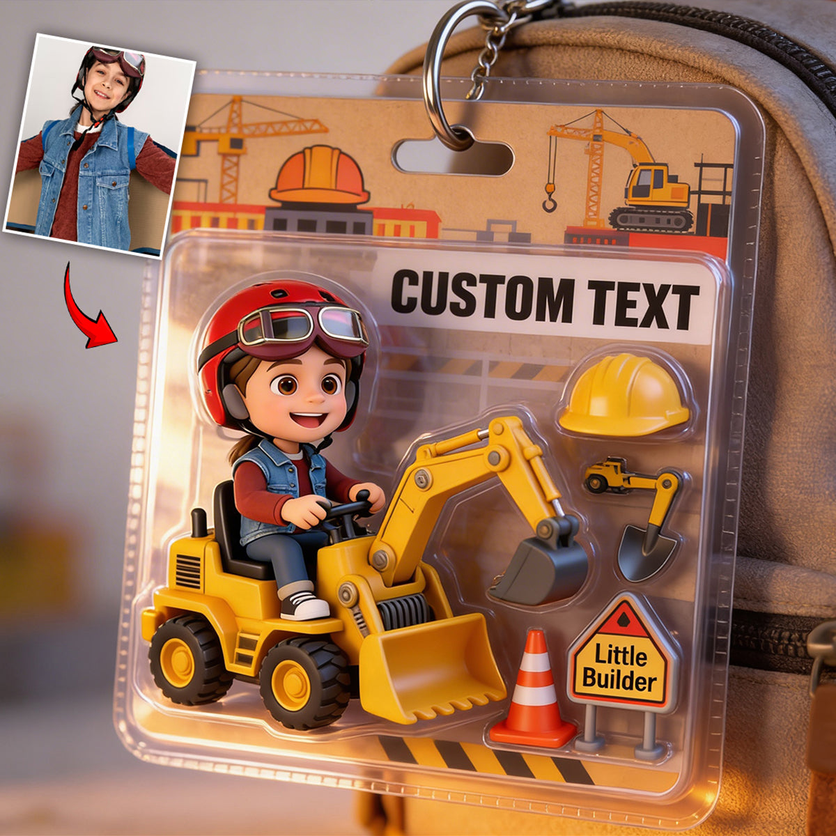 Little Builder - Personalized Kid Keychain