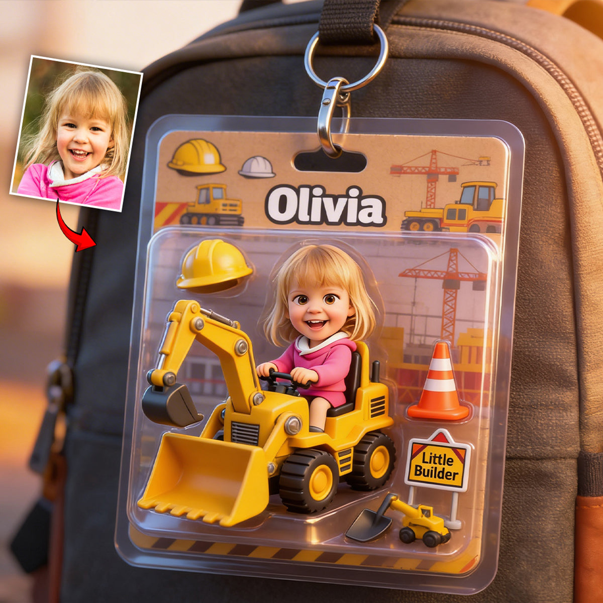 Little Builder - Personalized Kid Keychain