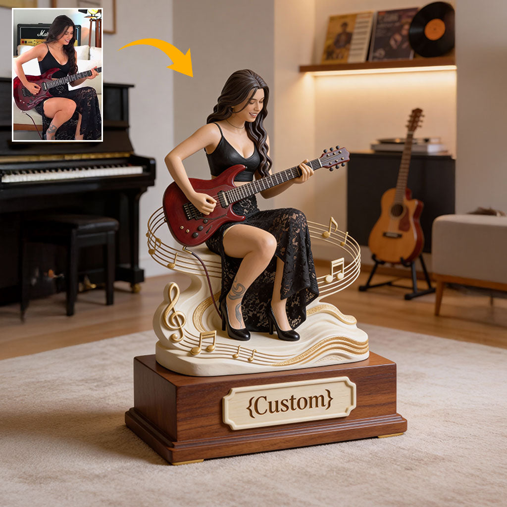 Guitarist Gift, Music Lover - Personalized Guitar Custom Shaped Acrylic Plaque